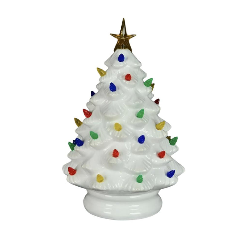Retro Style Ceramic Christmas Tree with LED Lights