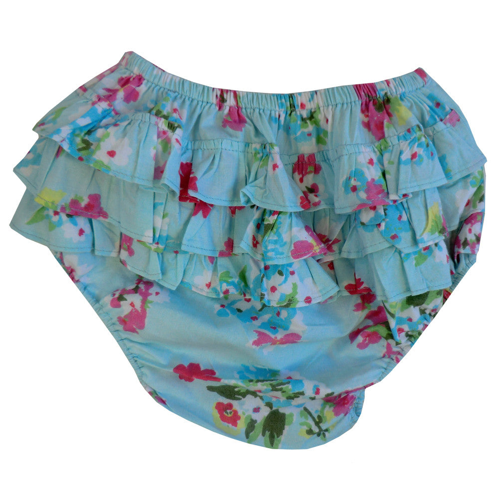 "Blue Floral" Frilly Nickers, PC-Powell Craft Uk, Putti Fine Furnishings