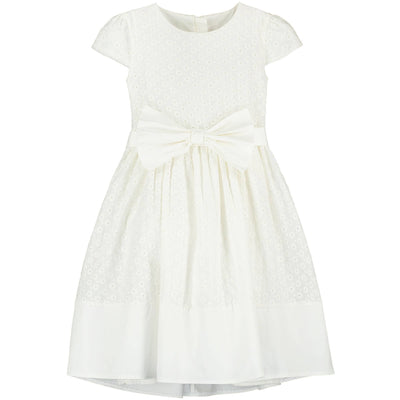 Florence White Embroidered Cotton Girls Party Dress | Le Petite Putti