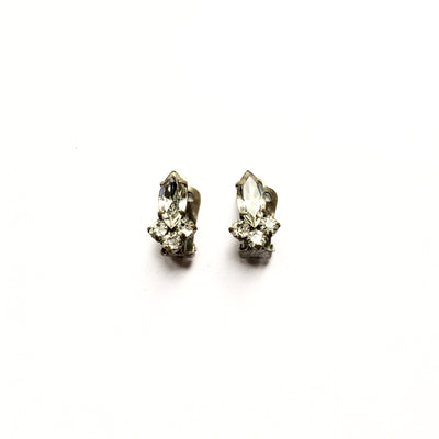 Vintage Clear Crystal Teardrop Cluster Earrings, Vintage, Putti Fine Furnishings