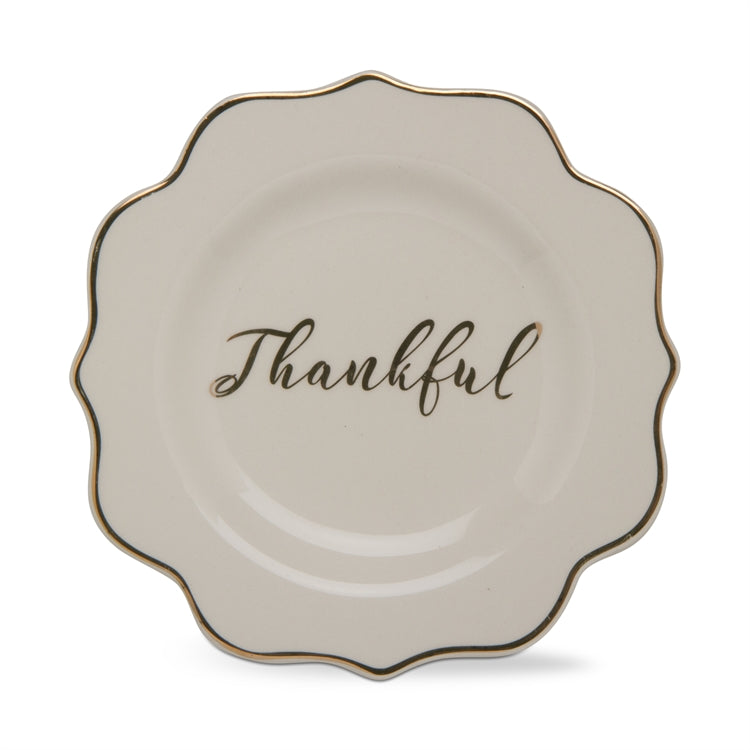 "Thankful" Appetizer Plate | Thanksgiving Putti Fine Furnishings