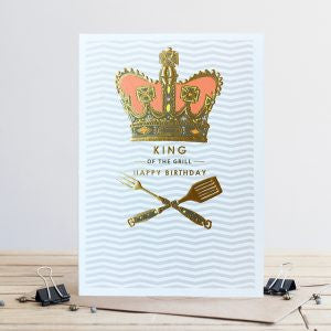 "King of the Grill" Happy Birthday Greeting Card, EG-Estelle Gifts, Putti Fine Furnishings