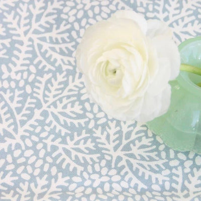 Hand Block Printed Floral Mineral Green Tablecloth | Putti Fine Furnishings