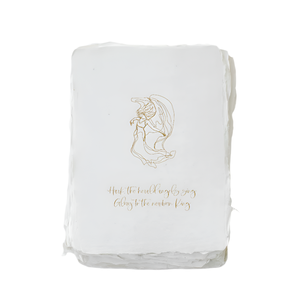 Handmade Paper "Hark the Herald" Angel Christmas Greeting Card Box Set | Putti