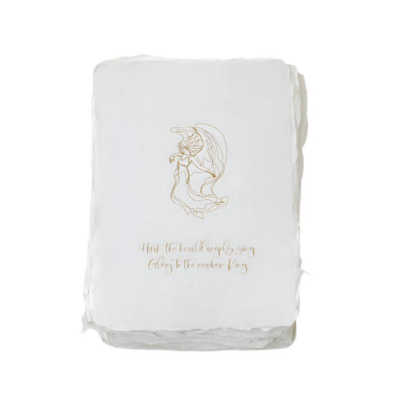 Handmade Paper "Hark the Herald" Angel Christmas Greeting Card Box Set | Putti