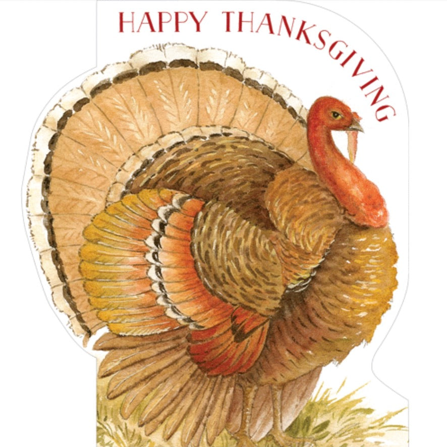 "Happy Thanksgiving" Turkey Greeting Card | Putti Thanksgiving Celebrations