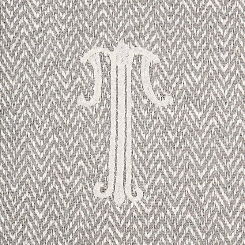 Monogrammed Herringbone Throw - Initial T, MP-Mud Pie, Putti Fine Furnishings