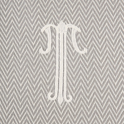 Monogrammed Herringbone Throw - Initial T, MP-Mud Pie, Putti Fine Furnishings