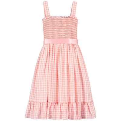 Hollie Hastie Ava Pink Gingham Girls Party Dress | Le Petite Putti
