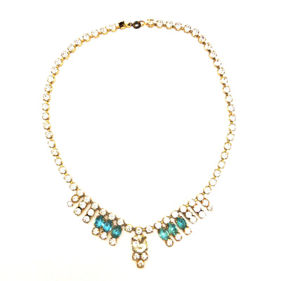 Vintage Aqua and Crystal  Necklace, Vintage, Putti Fine Furnishings