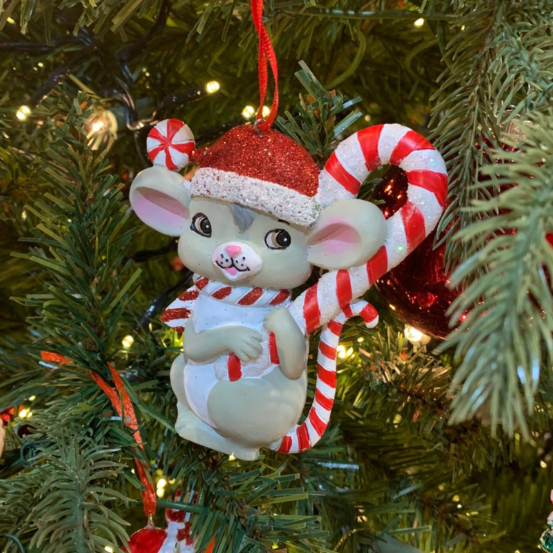 Kurt Adler Peppermint Mouse Resin Ornaments  | Putti Christmas Canada 