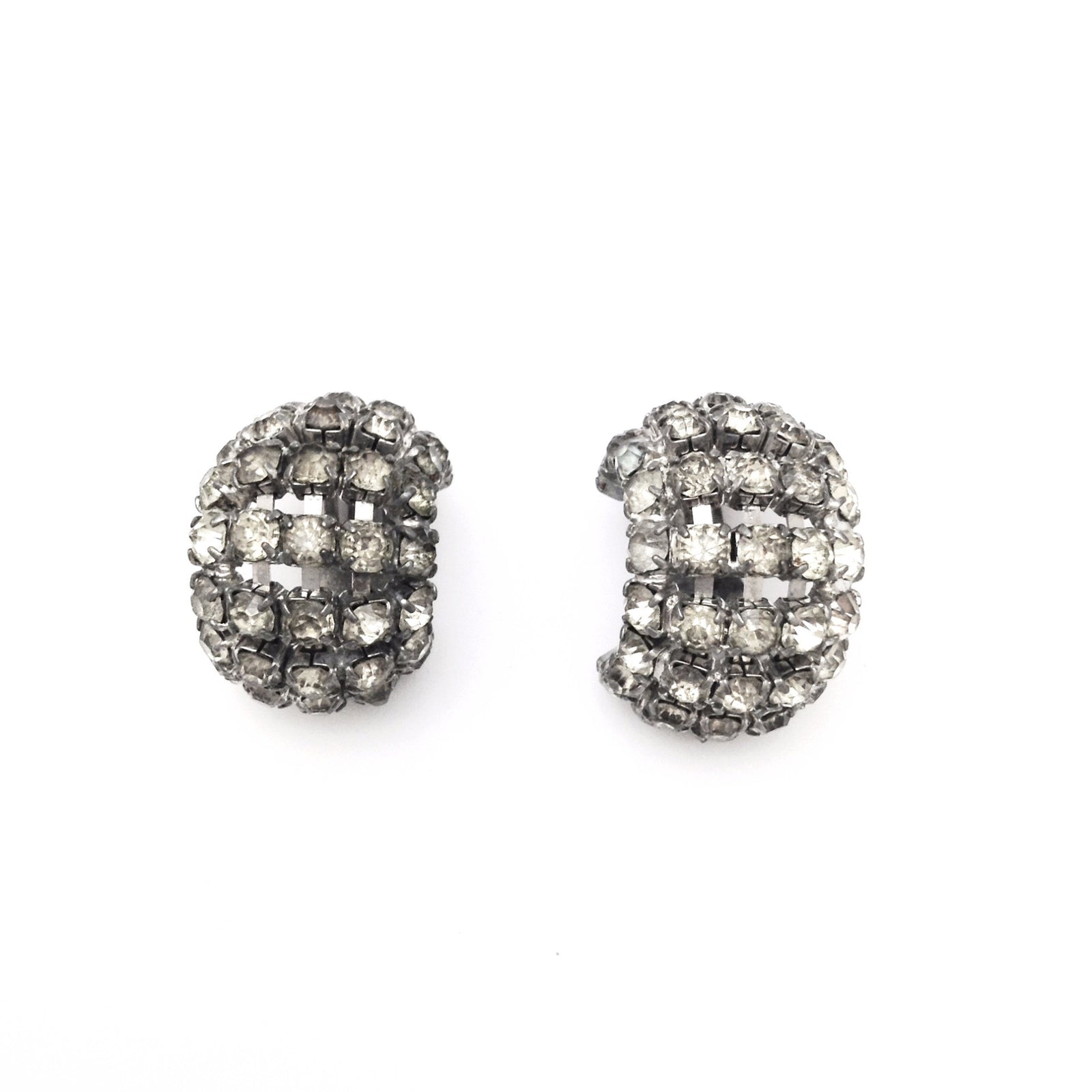 Vintage Crystal Hoop Earrings, Vintage, Putti Fine Furnishings