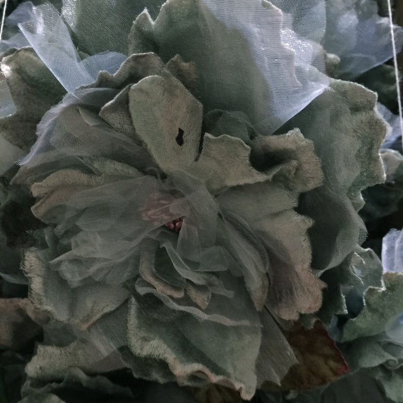 Miss Rose Sister Violet Cabbage Rose - Aqua, MRSV-Miss Rose Sister Violet, Putti Fine Furnishings