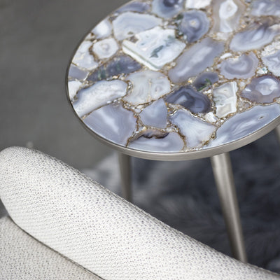 Agate Accent Table - Silver, SIF-Style in Form, Putti Fine Furnishings