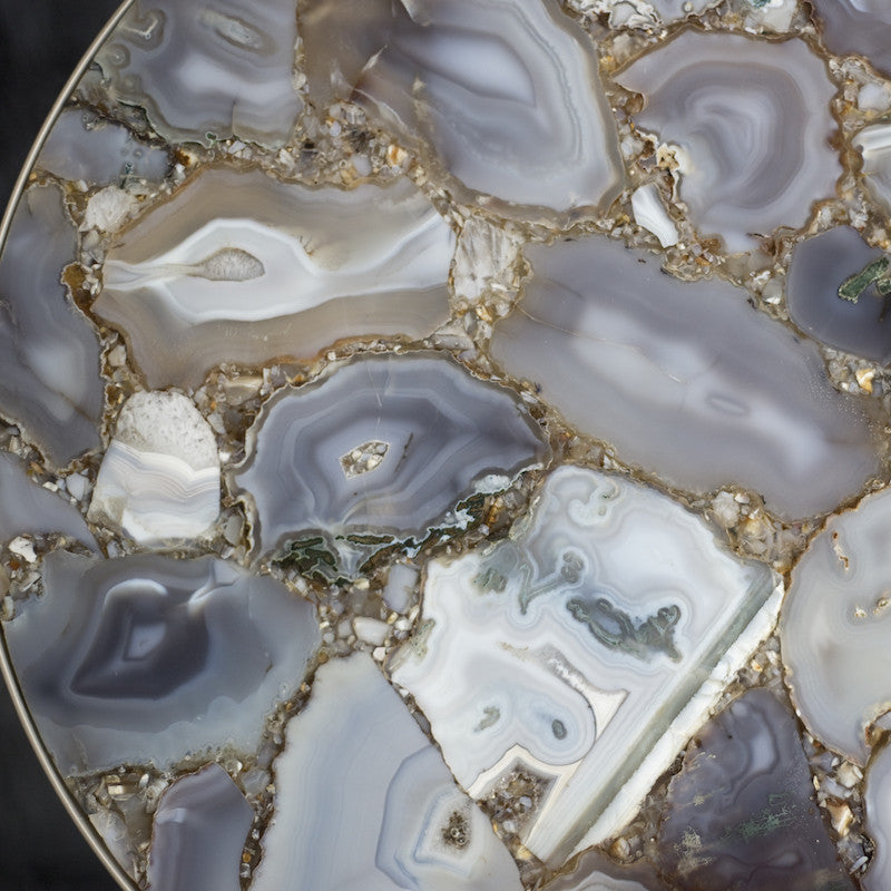 Agate Accent Table - Silver, SIF-Style in Form, Putti Fine Furnishings
