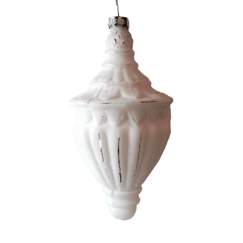 Matte White Moulded Finial Ornament, PC-Pine Center, Putti Fine Furnishings