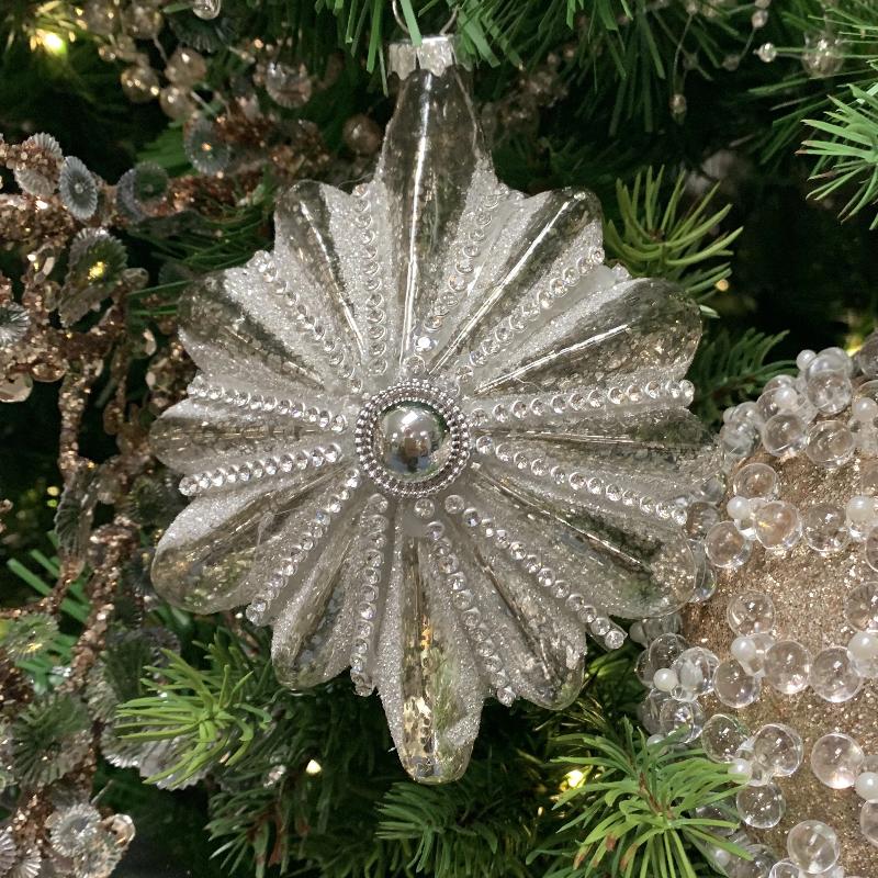 Snowflake Glass Ornament | Putti Christmas Decorations