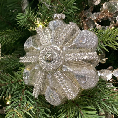 Snowflake Glass Ornament | Putti Christmas Decorations