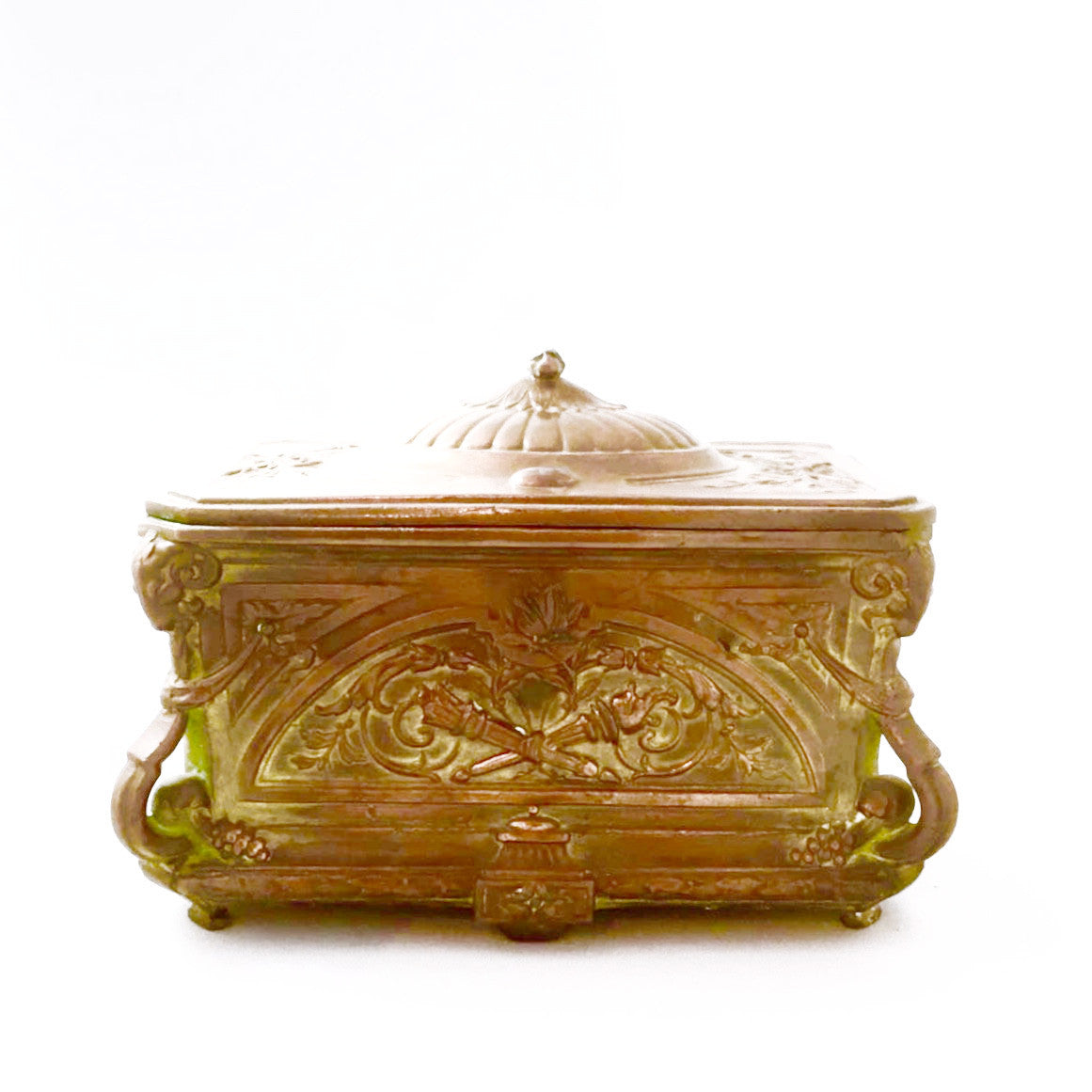 Antique French Gilded Copper Trinket Box, Antique French, Putti Fine Furnishings