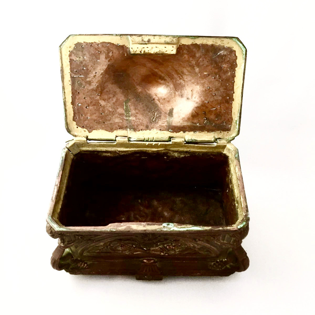 Antique French Gilded Copper Trinket Box, Antique French, Putti Fine Furnishings