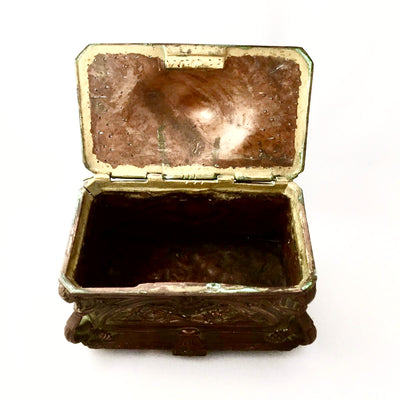 Antique French Gilded Copper Trinket Box, Antique French, Putti Fine Furnishings
