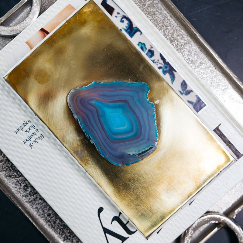 Zodax Bali Bone Box with Turquoise Agate | Putti Fine Furnishings Canada