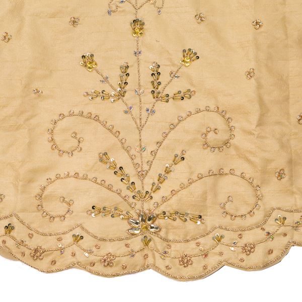 Kurt Adler Gold Hand Beaded Tree Skirt | Putti Christmas