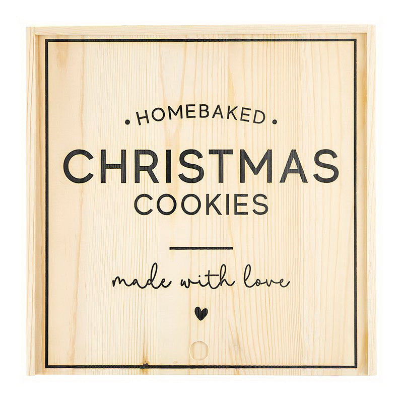"Home Baked Christmas Cookies" Wood Box | Putti Fine Furnishings Canada
