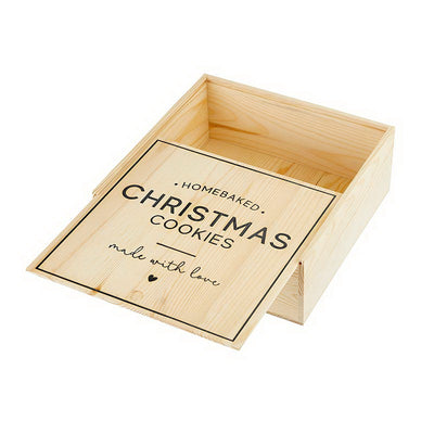 "Home Baked Christmas Cookies" Wood Box | Putti Fine Furnishings Canada