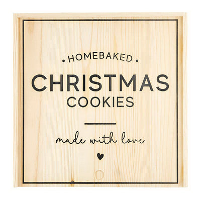"Home Baked Christmas Cookies" Wood Box | Putti Fine Furnishings Canada