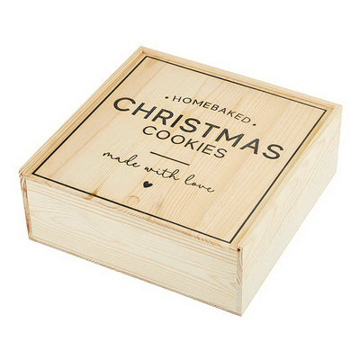 "Home Baked Christmas Cookies" Wood Box | Putti Fine Furnishings Canada