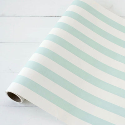Hester & Cook Classic Stripe Paper Table Runner - Seafoam Blue, HC-Hester & Cook, Putti Fine Furnishings