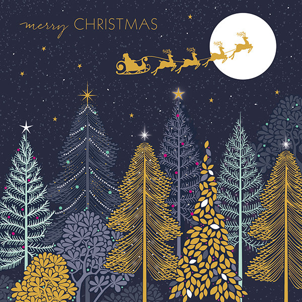 Sara Miller "Santa's Sleigh & Trees" Boxed Christmas Cards | Putti