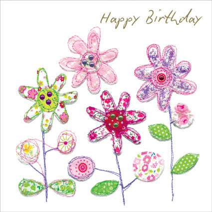 "Happy Birthday" Flowers Greeting Card | Putti fine Furnishings