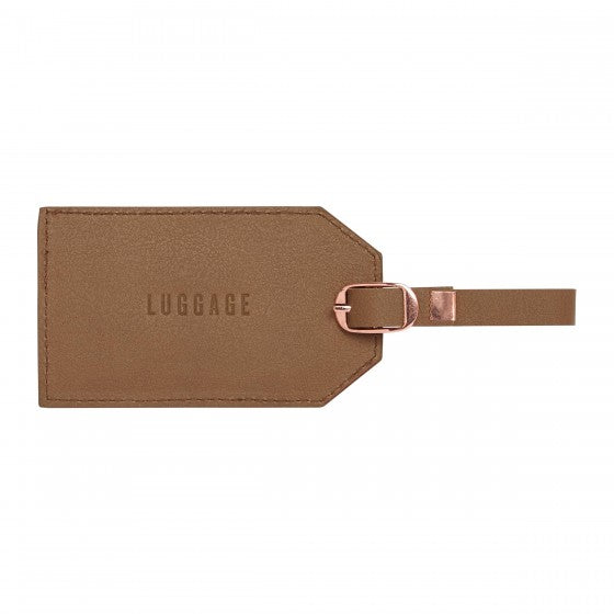 Brown Leatherette Luggage Tag - Le Petite Putti Canada