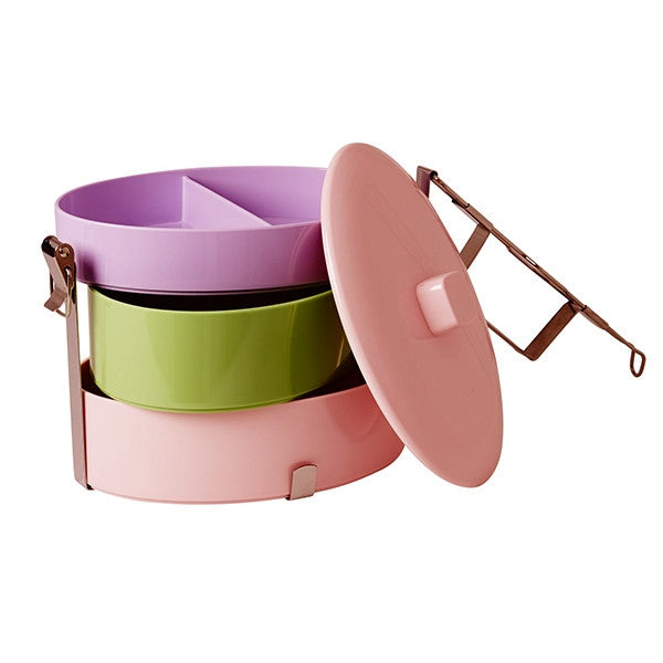 Rice DK - Melamine Oval Tiered Tiffin Style Lunch Box, K, Putti Fine Furnishings