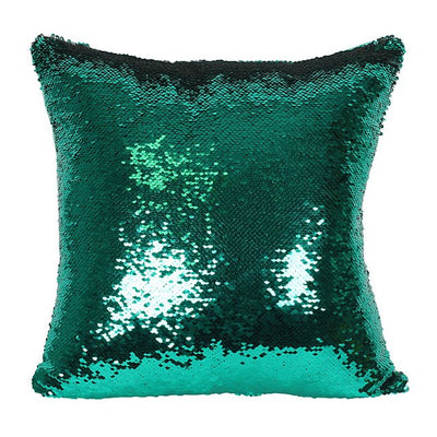 Silver and Aqua Green Reversible Sequin Pillow, SD-Something Different, Putti Fine Furnishings