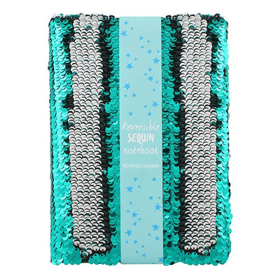 Silver and Aqua Green Reversible Sequin Note Book, SD-Something Different, Putti Fine Furnishings