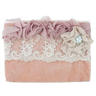 Miss Rose Sister Violet Velvet Rose Zippered Bag - Large, MRSV-Miss Rose Sister Violet, Putti Fine Furnishings