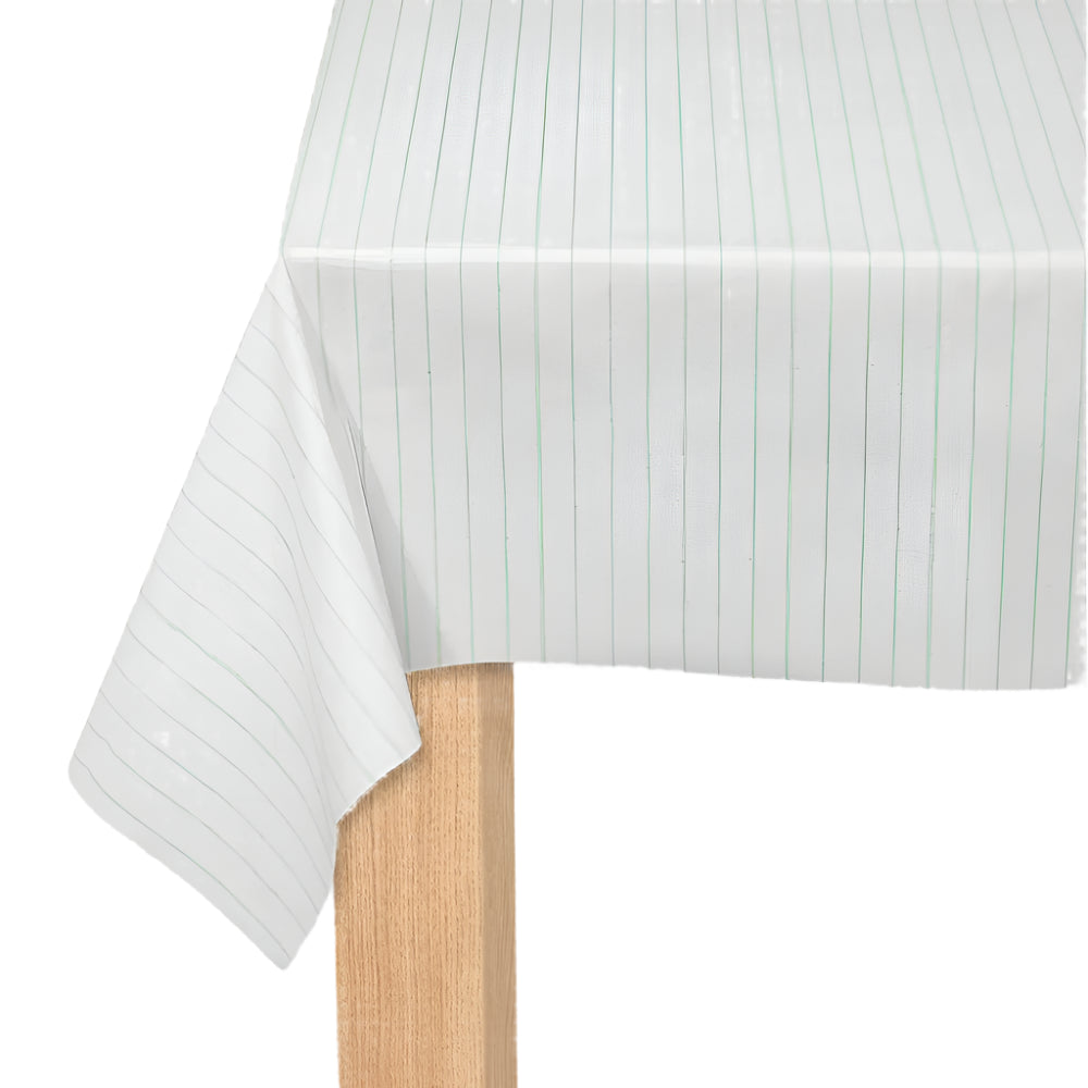 Mint Pinstripe Paper Tablecloth | Le Petite Putti Party Supplies