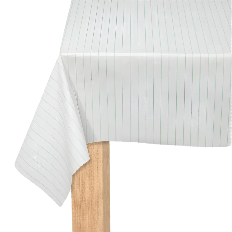 Mint Pinstripe Paper Tablecloth | Le Petite Putti Party Supplies