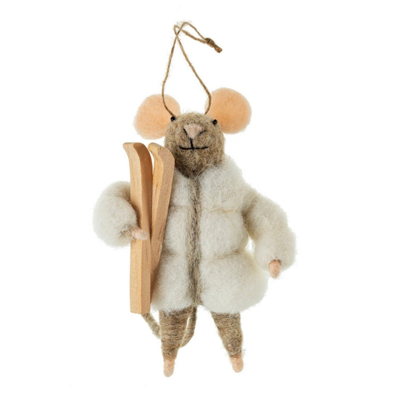 "Montcler Mouse" Felted Mouse Ornament | Putti Christmas Decorations