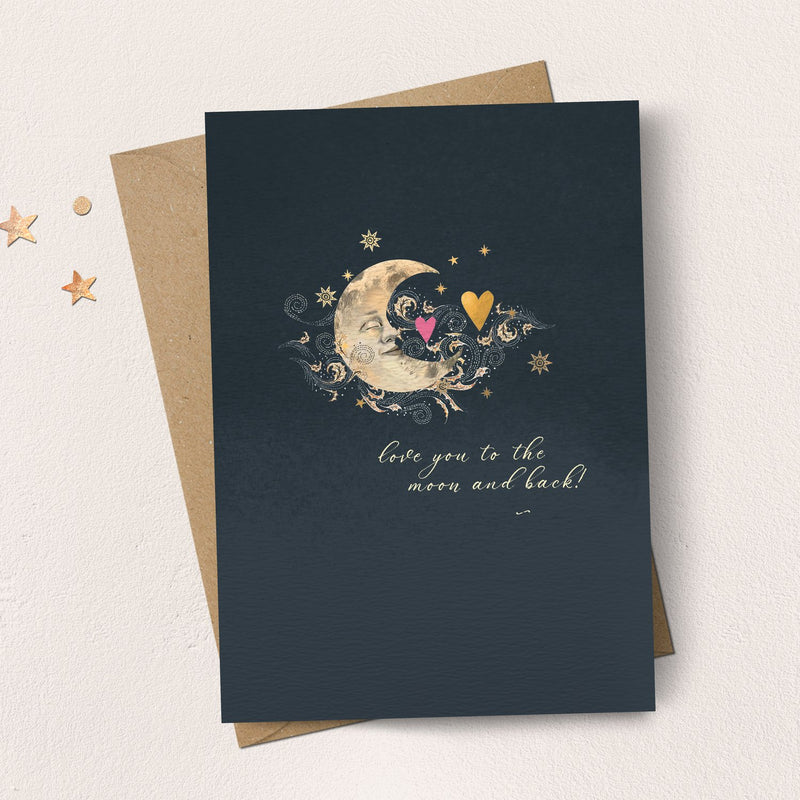 "Love you to the Moon and Back" Greeting Card | Putti Celebrations