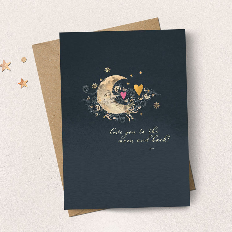 "Love you to the Moon and Back" Greeting Card  | Putti Celebrations 