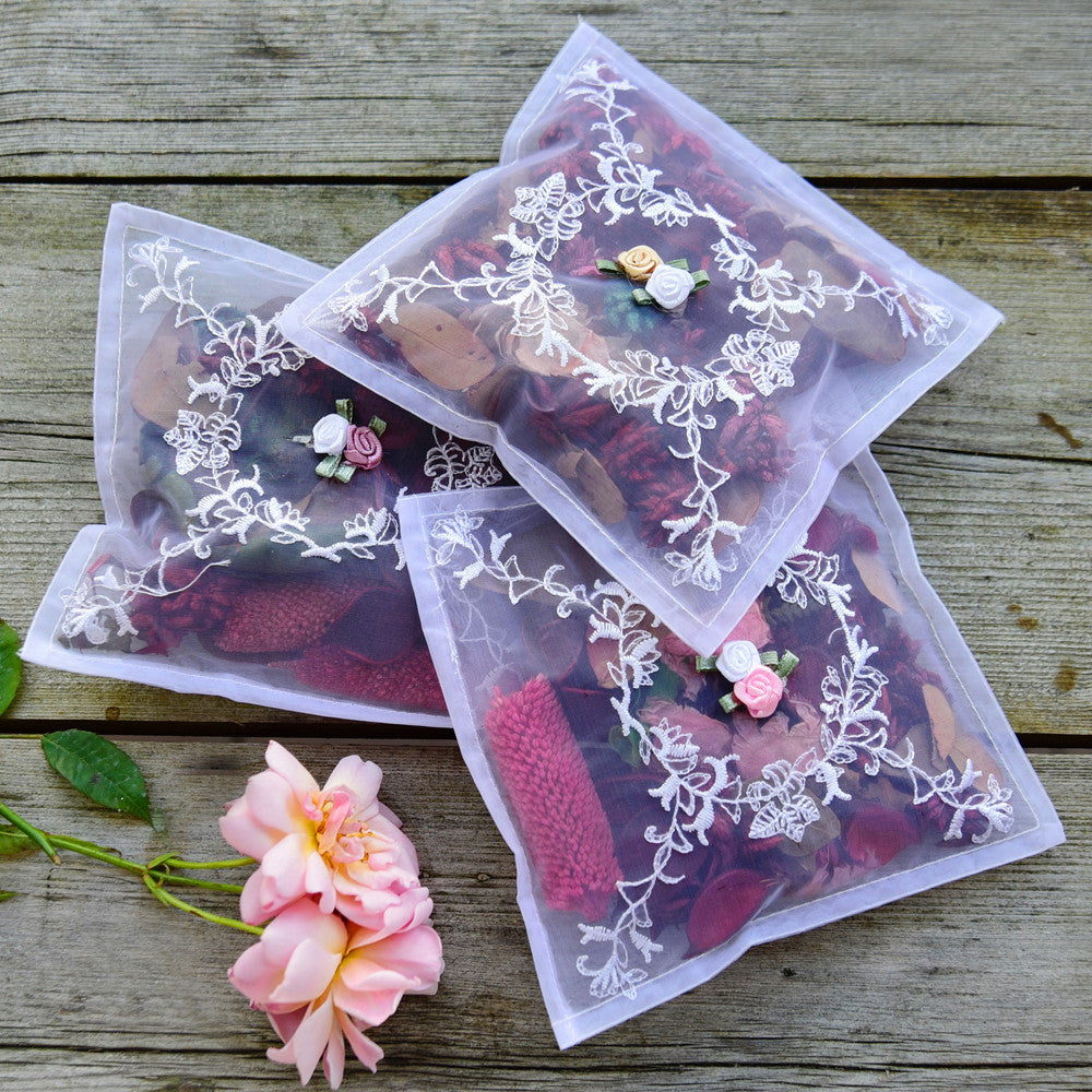 Voile Embroidered Pot Pourri Sachet - Sachet - Powell Craft Uk - Putti Fine Furnishings Toronto Canada - 2