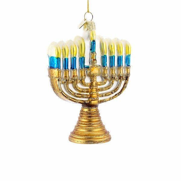Kurt Adler Hanukkah Menorah Glass Ornament | Putti Celebrations