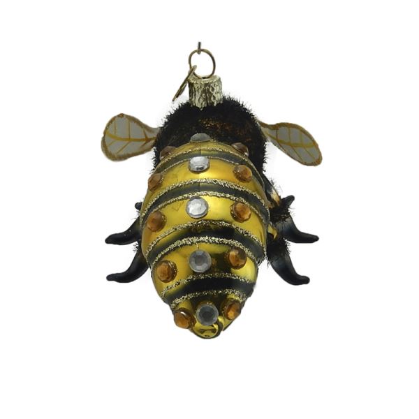Kurt Adler Honey Bee Glass Ornament  | Putti Christmas Decorations