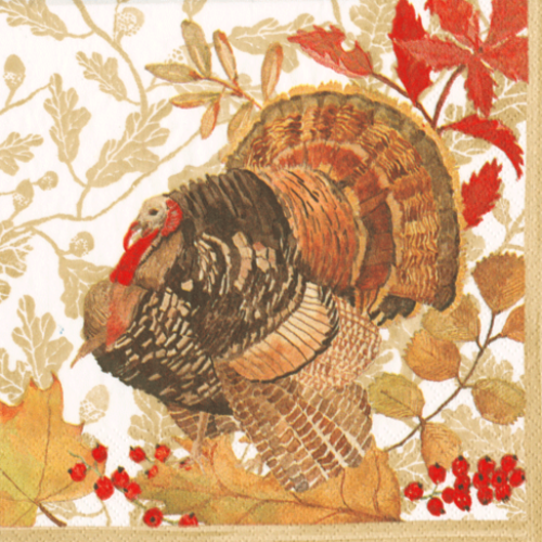 Caspari Woodland Turley Paper Napkin - Lunch | Putti Fine Furnishings Canada
