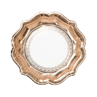 Party Porcelain Rose Gold Paper Plates | Putti Celebrations