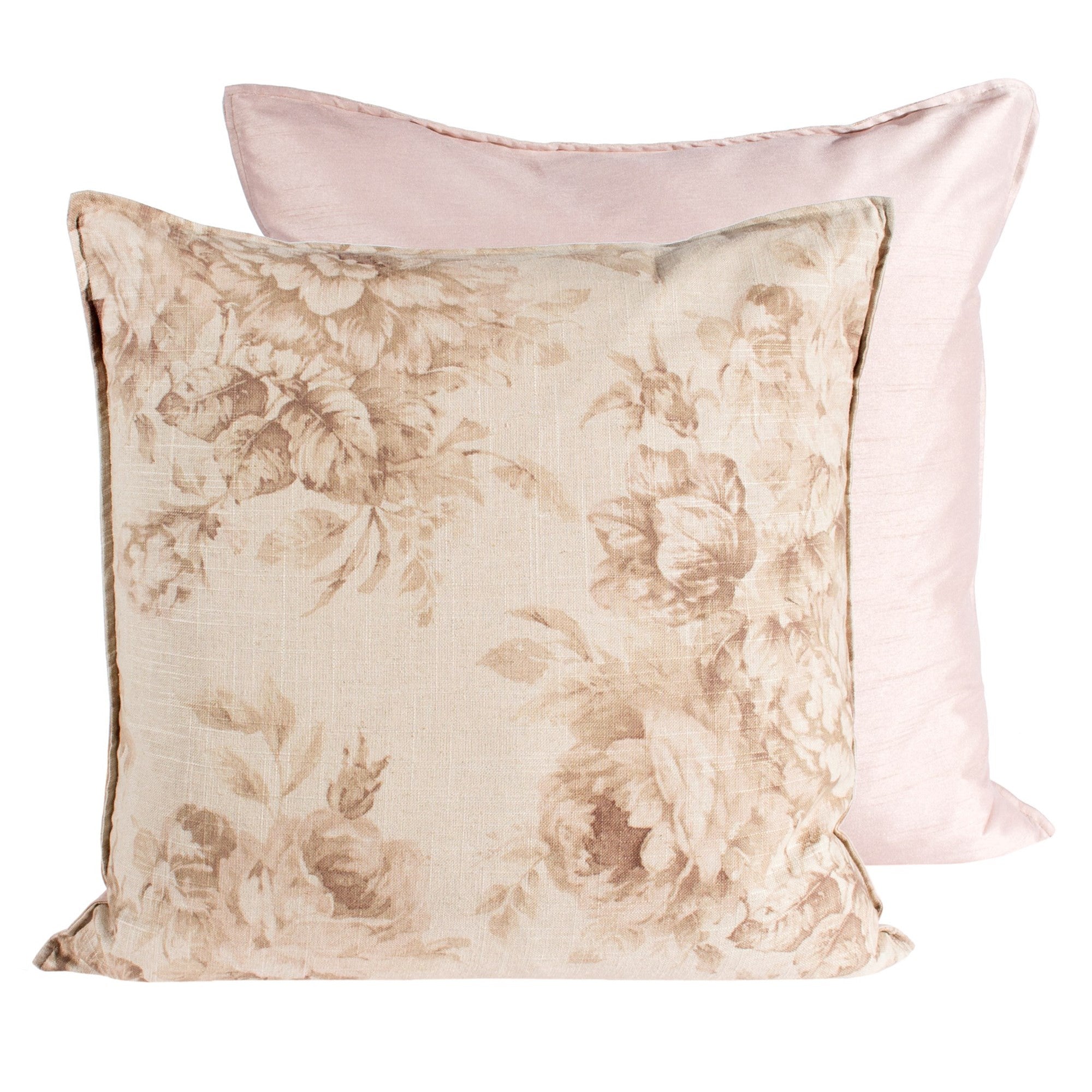 Tea Stain Old Rose Print Pillow - Square - Accessories - Canfloyd - Putti Fine Furnishings Toronto Canada